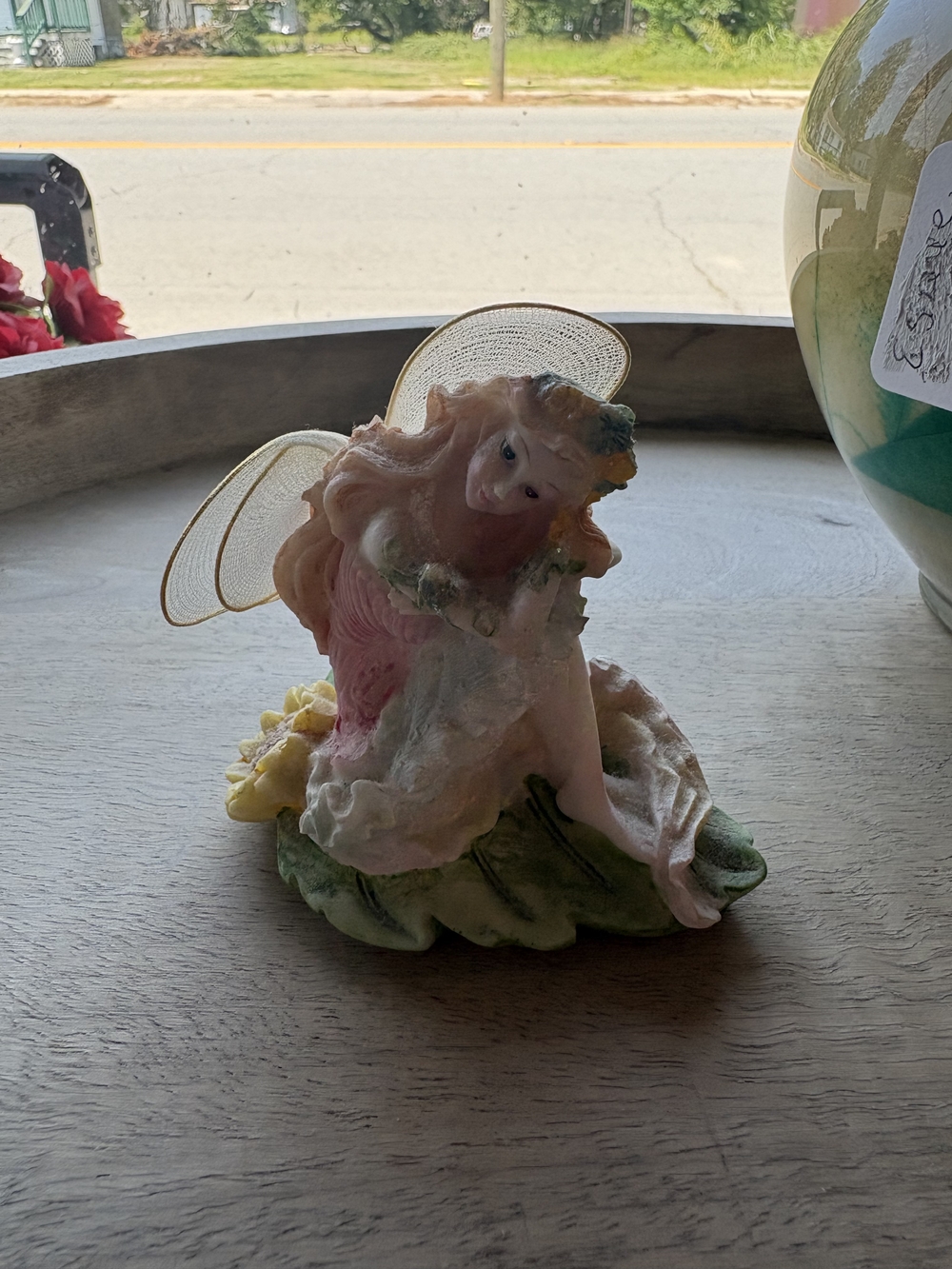 Porcelain Fairy Figurine with Pastel Pink Dress